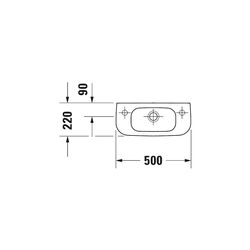 Duravit D-Code Handwaschbecken 220x500x135mm, Weiß Hochglanz, Rechteckig, 1 Waschpl... DURAVIT-0706500009 4021534346378 (Abb. 1)