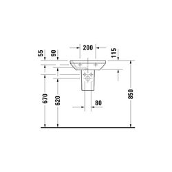 Duravit DuraStyle Handwaschbecken 335x450x115mm, Weiß Hochglanz, WonderGliss, Rech... DURAVIT-07084500001 4021534850943 (Abb. 1)