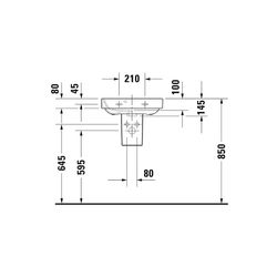 Duravit Happy D.2 Handwaschbecken 360x500x145mm, Weiß Hochglanz, Rechteckig,1 Wasch... DURAVIT-0709500000 4021534855832 (Abb. 1)