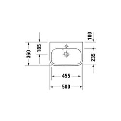 Duravit Happy D.2 Handwaschbecken 360x500x140mm, Weiß Hochglanz, Rechteckig,1 Wasch... DURAVIT-0710500000 4021534856006 (Abb. 1)