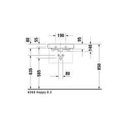 Duravit Happy D.2 Handwaschbecken 360x500x140mm, Weiß Hochglanz, Rechteckig,1 Wasch... DURAVIT-0710500000 4021534856006 (Abb. 1)