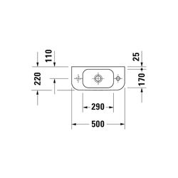 Duravit Happy D.2 Handwaschbecken 220x500x110mm Weiß HG, WonderGliss, Rechteckig, ... DURAVIT-07115000091 4021534942211 (Abb. 1)