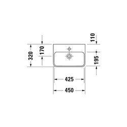 Duravit ME by Starck Handwaschbecken 320x450x155mm, Weiß Hochglanz, Rechteckig,1 Wa... DURAVIT-0719450000 4021534966651 (Abb. 1)