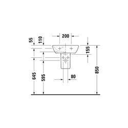 Duravit ME by Starck Handwaschbecken 320x450x155mm, Weiß Hochglanz, Rechteckig,1 Wa... DURAVIT-0719450000 4021534966651 (Abb. 1)