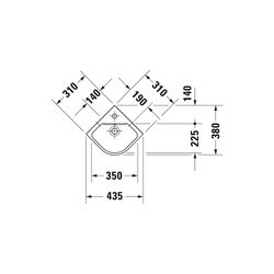 Duravit ME by Starck Eck-Handwaschbecken 380x435x155mm, Weiß SM, WonderGliss, Halb... DURAVIT-07224332001 4053424892535 (Abb. 1)