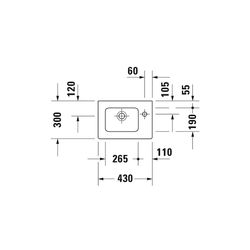 Duravit ME by Starck Handwaschbecken 300x430x150mm, Weiß Hochglanz WonderGliss rec... DURAVIT-07234300001 4053424089478 (Abb. 1)