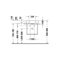 Duravit DuraSquare Metallkonsole 333x516x400mm, Mattschwarz, unter Waschtisch mit H... DURAVIT-0031104600 4053424467092 (Abb. 1)