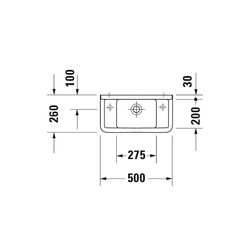 Duravit Starck 3 Handwaschbecken 260x500x160mm, Weiß Hochglanz, Rechteckig, 1 Wasch... DURAVIT-0751500000 4021534223518 (Abb. 1)