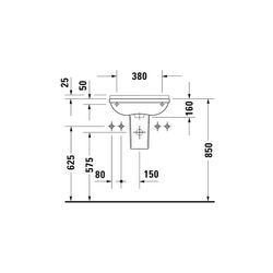 Duravit Starck 3 Handwaschbecken 260x500x160mm, Weiß Hochglanz, Rechteckig, 1 Wasch... DURAVIT-0751500000 4021534223518 (Abb. 1)