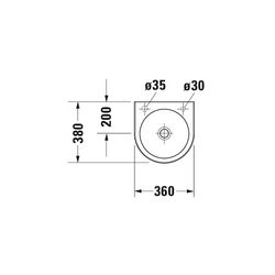 Duravit Architec Handwaschbecken 380x360x150mm, Weiß Hochglanz, Halbrund, 1 Waschpl... DURAVIT-0766350009 4021534254550 (Abb. 1)