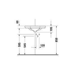 Duravit Serie 1930 Eck-Handwaschbecken 450x595x195mm, Weiß Hochglanz, Oktogonal,1 W... DURAVIT-0793420000 4021534100857 (Abb. 1)