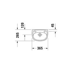 Duravit Design Classics Handwaschbecken 265x365x135mm Weiß Hochglanz, Halbrund, 1 W... DURAVIT-0797350000 4021534102196 (Abb. 1)