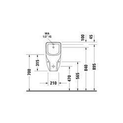 Duravit D-Code Urinal 290x305x565mm Weiß Hochglanz Rimless, Verdrängung, Zulauf hin... DURAVIT-0829300000 4021534392238 (Abb. 1)