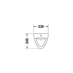 Duravit Katja Urinal 345x330x495mm Weiß Hochglanz, geschlossen, Absauger, Zulauf ob... DURAVIT-0831320000 4021534211812 (Abb. 1)