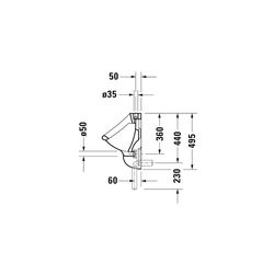 Duravit Katja Urinal 345x330x495mm Weiß Hochglanz, geschlossen, Absauger, Zulauf ob... DURAVIT-0831320000 4021534211812 (Abb. 1)