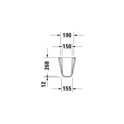 Duravit D-Code Halbsäule aus Keramik 268x245x305mm, Weiß Hochglanz, wandhäng., für ... DURAVIT-0857180000 4021534344152 (Abb. 1)