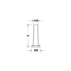 Duravit Serie 1930 Standsäule aus Keramik 260x270x675mm, Weiß Hochglanz, WonderGli... DURAVIT-08579100001 4021534195662 (Abb. 1)