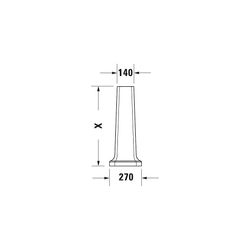 Duravit Serie 1930 Standsäule aus Keramik 260x270x675mm, Weiß Hochglanz, WonderGli... DURAVIT-08579100001 4021534195662 (Abb. 1)
