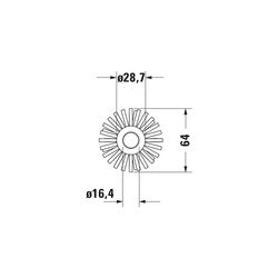 Duravit Bürstenkopf Starck T 64x64x90mm, Ersatzteil für WC Accessoires... DURAVIT-1004710000 4053424693972 (Abb. 1)