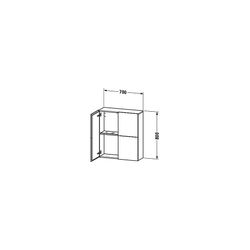 Duravit L-Cube Halbhochschrank Dekor 243x700x800mm Eiche Marmoriert Matt, Türen B,... DURAVIT-LC116705555 4067116356250 (Abb. 1)