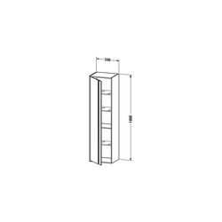 Duravit Ketho Hochschrank Dekor 360x500x1800mm Eiche Mattschwarz, 1 Tür R, Griffle... DURAVIT-KT1265R1616 4063382184252 (Abb. 1)