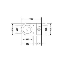 Duravit Starck 3 Stand WC für Kombination 735x435x435mm, Weiß Hochglanz, 6l, Tiefsp... DURAVIT-2104090000 4021534346842 (Abb. 1)