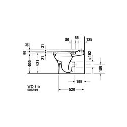 Duravit PuraVida WC-Sitz Rechteckig, Weiß HG 366x52x433mm mit Absenkauto. Sitzgarni... DURAVIT-0069190000 4021534485466 (Abb. 1)