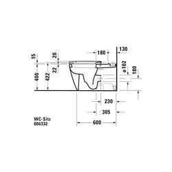 Duravit WC-Sitz, Weiß Hochglanz 370x37x500mm, ohne Absenkautomatik, Edelstahl-Schar... DURAVIT-0063320000 4021534634314 (Abb. 1)