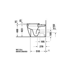 Duravit Happy D.2 WC-Sitz D-shaped, Weiß HG 359x43x430mm mit Absenkauto. Sitzgarnit... DURAVIT-0064590000 4021534870989 (Abb. 1)