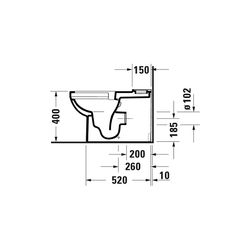 Duravit No.1 Stand WC für Kombination 650x365x420mm, Weiß Hochglanz, HygieneGlaze, ... DURAVIT-2182092000 4053424507804 (Abb. 1)