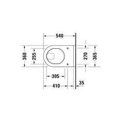 Duravit Starck 3 Wand-WC 540x365x355mm, Weiß Hochglanz, 6l, Flachspüler, geschlosse... DURAVIT-2201090000 4021534223631 (Abb. 1)