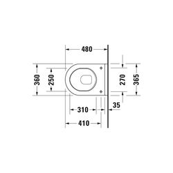 Duravit Starck 3 Wand-WC 480x365x355mm, Weiß Hochglanz, 4,5l, Tiefspüler, geschloss... DURAVIT-2202090000 4021534223679 (Abb. 1)