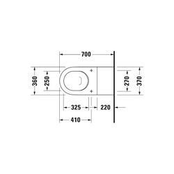 Duravit Starck 3 Wand-WC 700x370x355mm, Weiß Hochglanz, 6l, Tiefspüler, geschlossen... DURAVIT-2203090000 4021534278549 (Abb. 1)