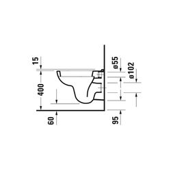 Duravit D-Code Wand-WC 480x350x355mm, Weiß Hochglanz, 6l, Tiefspüler, halb, waagere... DURAVIT-2211090000 4021534344237 (Abb. 1)