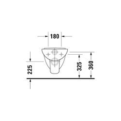 Duravit D-Code Wand-WC 480x350x355mm, Weiß Hochglanz, 6l, Tiefspüler, halb, waagere... DURAVIT-2211090000 4021534344237 (Abb. 1)