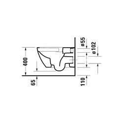 Duravit Happy D.2 Wand-WC 540x365x335mm, Weiß Hochglanz, 4,5l, WonderGliss, Tiefsp... DURAVIT-22220900001 4021534953231 (Abb. 1)