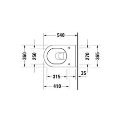 Duravit Starck 3 Wand-WC 540x365x380mm, Weiß Hochglanz, 4,5l, Tiefspüler, geschloss... DURAVIT-2225090000 4021534589171 (Abb. 1)