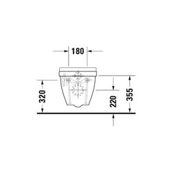 Duravit Starck 3 Wand-WC 620x365x380mm, Weiß Hochglanz, 6l, Tiefspüler, geschlossen... DURAVIT-2226090000 4021534589195 (Abb. 1)