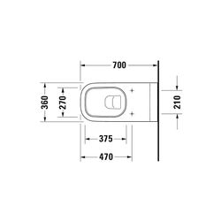 Duravit D-Code Wand-WC 700x360x365mm, Weiß Hochglanz, 4,5l, Tiefspüler, geschlossen... DURAVIT-2228090000 4021534822377 (Abb. 1)