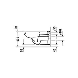Duravit D-Code Wand-WC 700x360x365mm, Weiß Hochglanz, 4,5l, Tiefspüler, geschlossen... DURAVIT-2228090000 4021534822377 (Abb. 1)