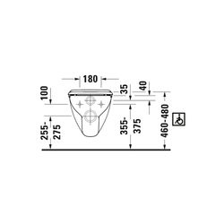Duravit D-Code Wand-WC 700x360x365mm, Weiß Hochglanz, 4,5l, Tiefspüler, geschlossen... DURAVIT-2228090000 4021534822377 (Abb. 1)