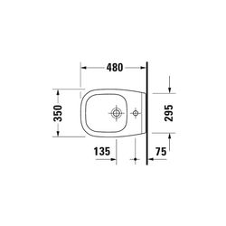 Duravit D-Code Wandbidet 480x350x350mm, Weiß Hochglanz, 1 HL, mit HLB/Überlauf... DURAVIT-2237150000 4021534344299 (Abb. 1)