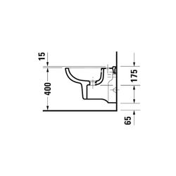 Duravit D-Code Wandbidet 480x350x350mm, Weiß Hochglanz, 1 HL, mit HLB/Überlauf... DURAVIT-2237150000 4021534344299 (Abb. 1)