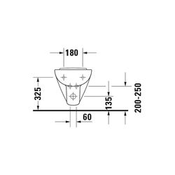 Duravit D-Code Wandbidet 480x350x350mm, Weiß Hochglanz, 1 HL, mit HLB/Überlauf... DURAVIT-2237150000 4021534344299 (Abb. 1)