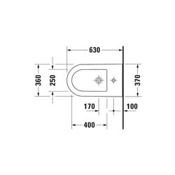 Duravit Darling New Stand Bidet 630x370x400mm, Weiß Hochglanz, 1 HL, mit Überlauf m... DURAVIT-2251100000 4021534606502 (Abb. 1)