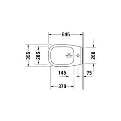 Duravit D-Code Wandbidet 545x355x350mm, Weiß Hochglanz, 1 HL, mit HLB/Überlauf... DURAVIT-2257150000 4021534863042 (Abb. 1)