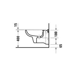 Duravit D-Code Wandbidet 545x355x350mm, Weiß Hochglanz, 1 HL, mit HLB/Überlauf... DURAVIT-2257150000 4021534863042 (Abb. 1)
