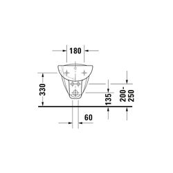 Duravit D-Code Wandbidet 545x355x350mm, Weiß Hochglanz, 1 HL, mit HLB/Überlauf... DURAVIT-2257150000 4021534863042 (Abb. 1)