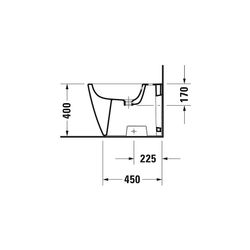 Duravit Happy D.2 Stand Bidet 570x365x400mm, Weiß Hochglanz, 1 HL, mit Überlauf, Ba... DURAVIT-2267100000 4021534856082 (Abb. 1)