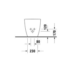 Duravit Happy D.2 Stand Bidet 570x365x400mm, Weiß Hochglanz, 1 HL, mit Überlauf, Ba... DURAVIT-2267100000 4021534856082 (Abb. 1)